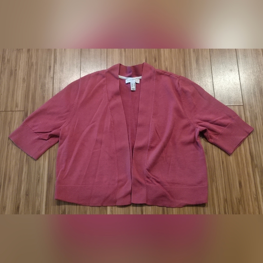 Isaac Mizrahi Live Essentials Short Sleeve Open Cardigan